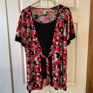 CJ Banks patterned top. 1X